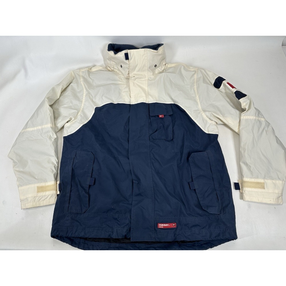 Tommy Hilfiger Jeans Sailing Gear‎ Hidden Hood Jacket Men's Size M Vintage